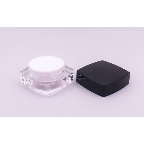 Square Cosmetic Acrylic Jar Empty Plastic Cosmetic Jars 15g 30g 50g Empty Plastic Cosmetic Jars