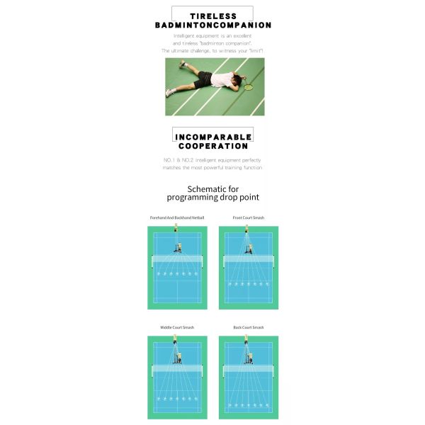 240W S8025 Badminton Shuttlecock Shooting Machine LED Screen Control