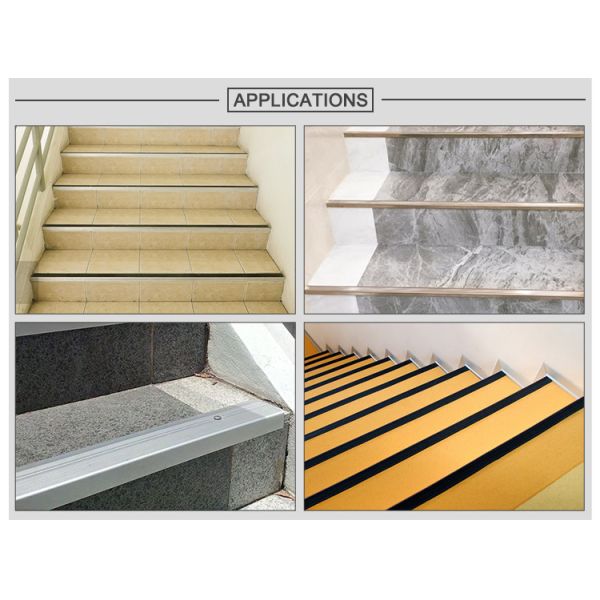 Stair Part Aluminium Stair Nosing For Laminate Flooring Polished / Mill Finish