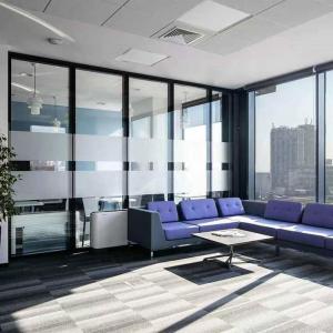 China STC 42-48db Office Partition Wall Vertical Aluminium Frame Glass Partition wholesale