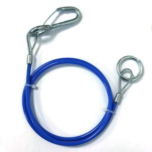 China Nylon Coated Colorful 4mm Stainless Steel Wire Rope With Eyelets And Safety Hook wholesale