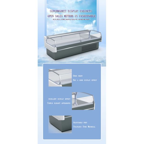 Fan Cooling Butcher Display Fridge Frost Free Refrigerated Meat Cooler Case