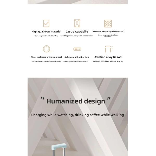 360° Spinner Wheels Lightweight Aluminum Frame Carry-On Luggage with Scratch-Resistant Sit-On Design and Zipper Closure