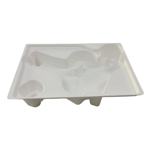 White Compostable Wet Press Pulp Tray White Pulp Packaging For Toy Gun