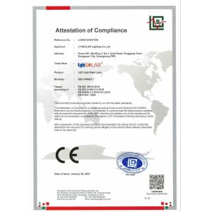 Shenzhen LYHSolar Lighting Co.,Ltd Certifications