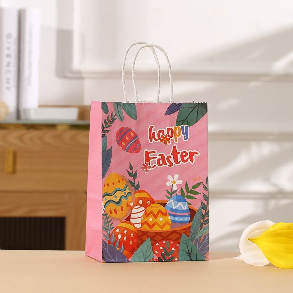 Kraft Paper Easter Bunny Gift Bag for Holiday Party Hand Candy Luxury Packaging Style