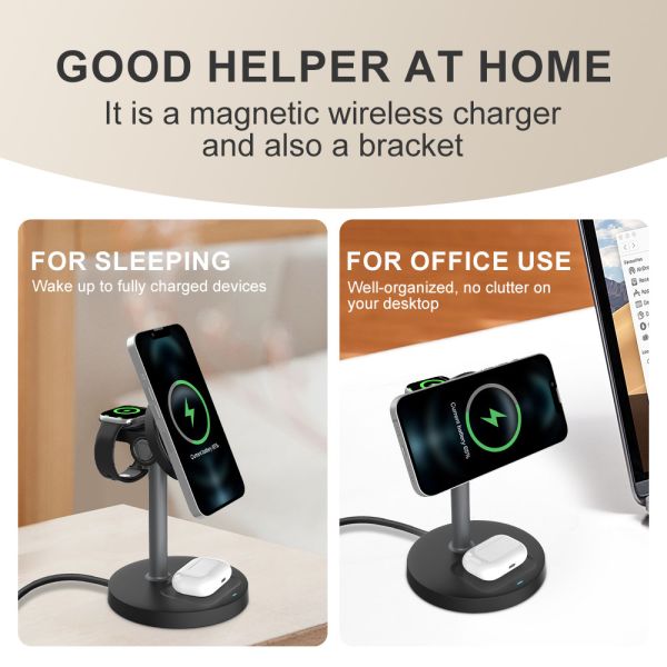 5V/3A 3 in 1 Multi-functional Wireless Charger CE/FCC/RoHS/UKCA Certified