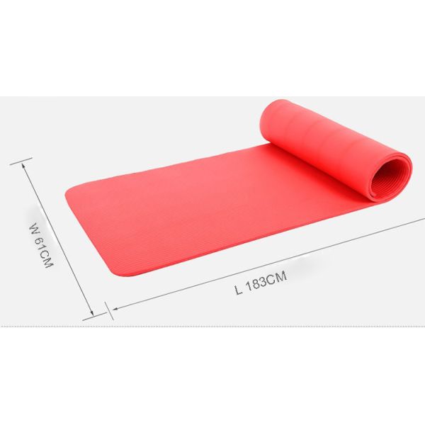 Thick NBR Exercise Floor Mats , Durable Non Slip Yoga Mat With Strap