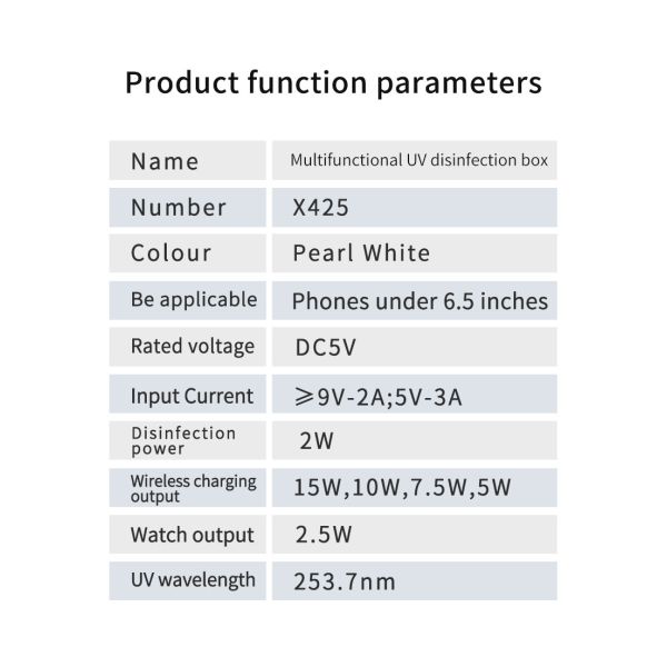15W 4 in 1 Multifunctional ABS Wireless Charger UV Disinfecting Box
