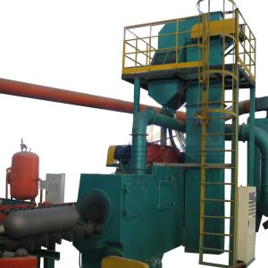 China LPG CNG Cylinder Roller Conveyor Through Shot Blasting Machine on sale