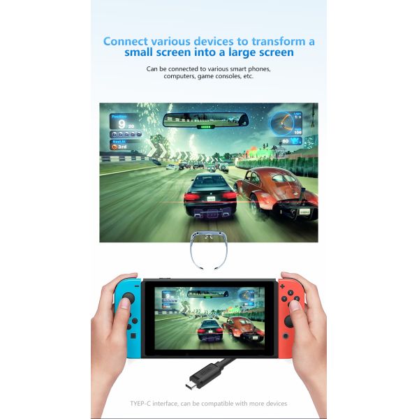 1920 * 1080 * 2 OLED Head Mounted Display 43° FOV AR Smart Glasses With USB-C