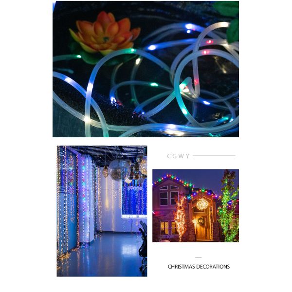 Color Changing Solar Powered Led Strip Lights Waterproof Ip44 Multipurpose String Light