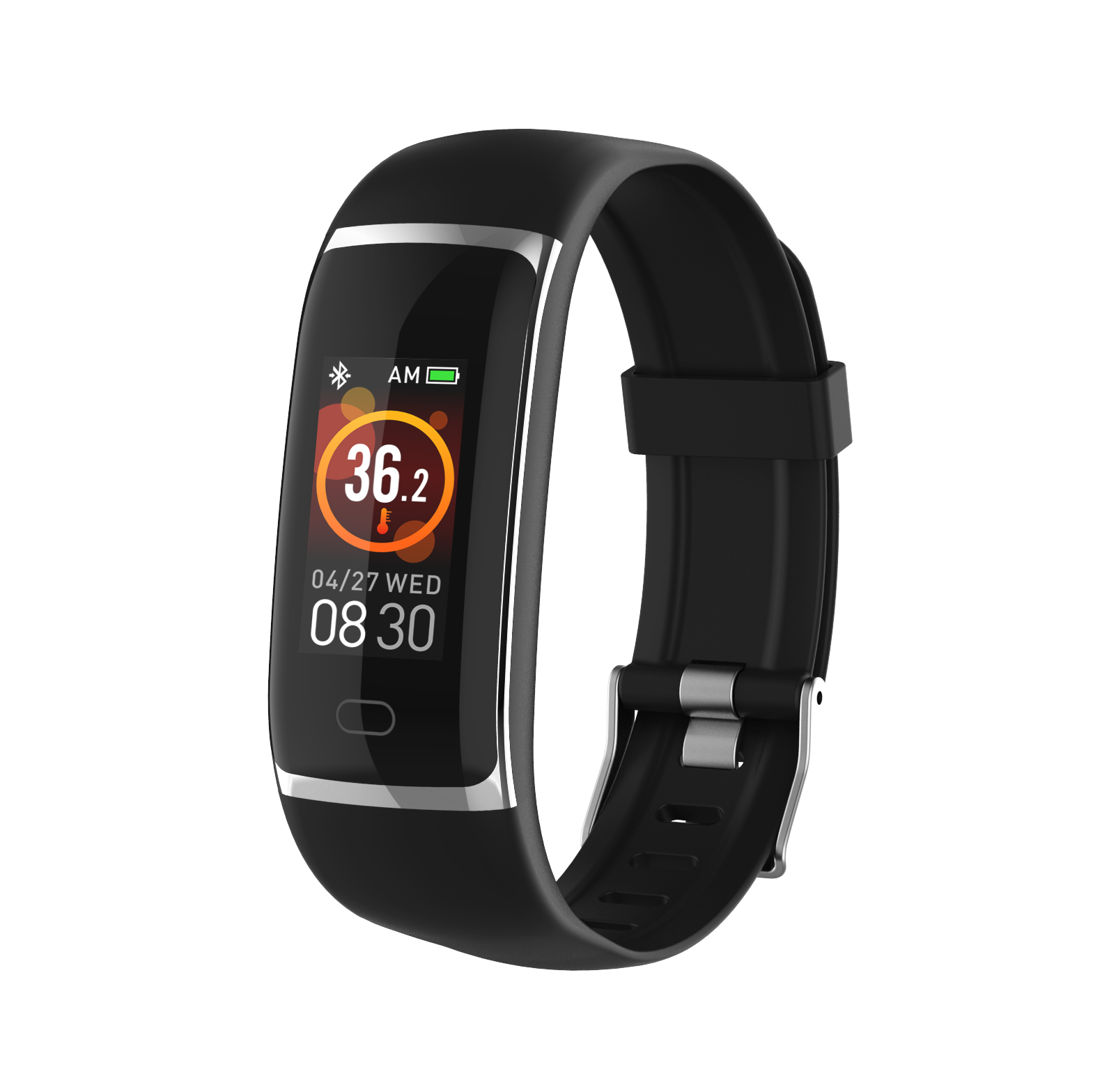 Black TFT IP67 Tuya Smartwatch With Oximeter And Body Temperature