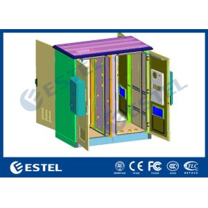 Buy cheap 2 Compartments Outdoor Telecom Cabinet Galvanized Steel 4 Doors CE Certificated from wholesalers