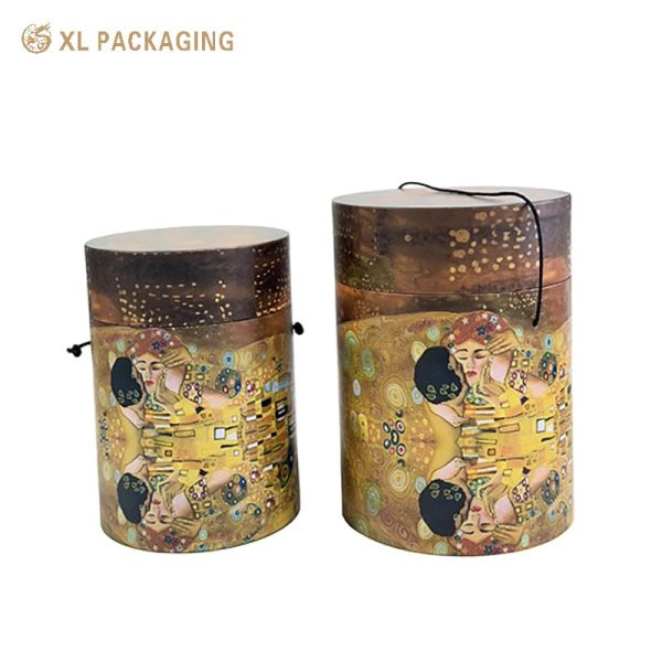 XL Packaging Custom Packaging Box Custom Large Size Cylinder Box Flower Paper Tube Box with Handle for Tea Packaging