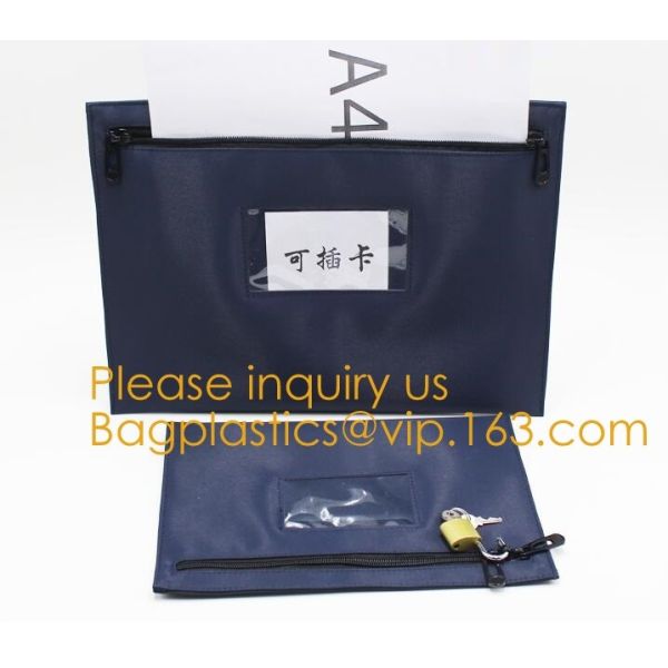Bank Locking Document Security Bag Deposit Bank Bag Custom Multi Function Cash Money Reusable Deposit Security Locking B