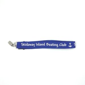 Dark Blue Personalized Key Lanyards Advertising Items With Badge Clip