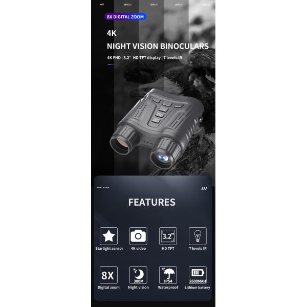 4K Night Vision Binoculars Hunter Night Vision Security Cameras Night Vision For Hunting