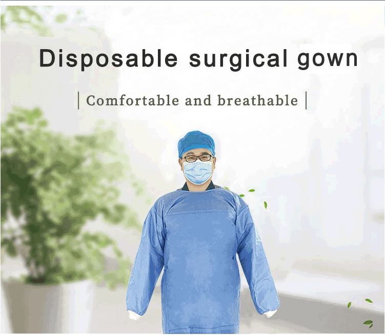 Non Woven Fabric Breathable 120cm Disposable Medical Isolation Gown