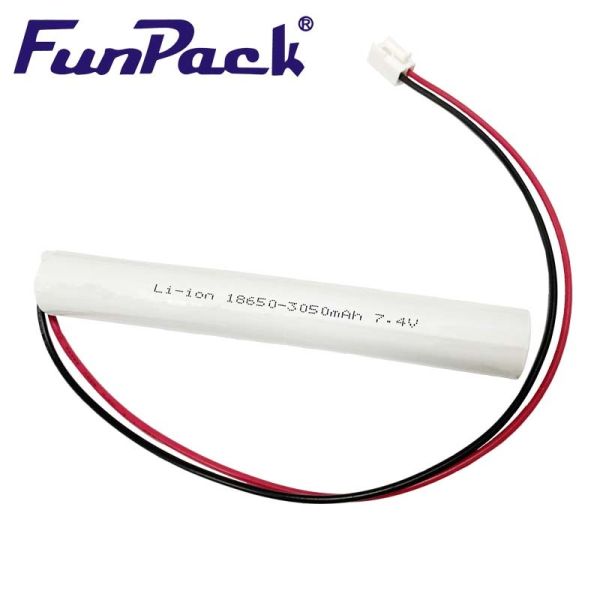 2S1P 7.4V 18650 Lithium Ion Battery Pack 3050mAh White For Electronic Equipment