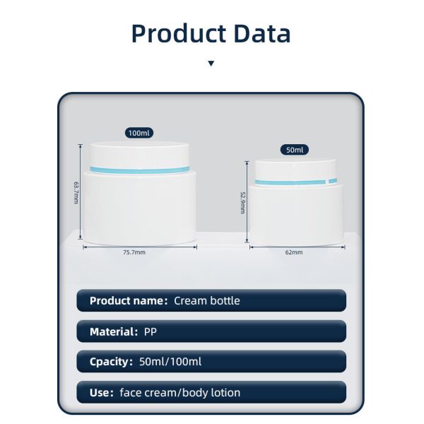 Sustainable Double Wall 50ml 100ml PP Cosmetic Cream Jars Environmental Protection Packaging