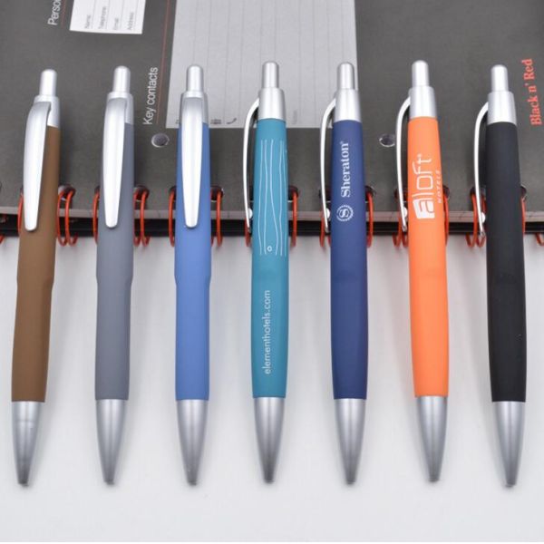 rubber sprayed Sheraton hotel plastic ball pen