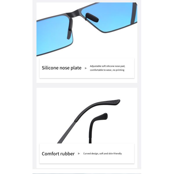 Ultralight Metal Frame Sunglasses Double UV Coating , Male Sunglasses For Driving