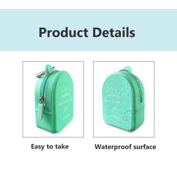 Cute And Fashionable Mini Silicone Zero Wallet Backpack Style Storage Bag Soft Silicone Bag