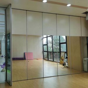 China Gym Studio Partition Folding Removable Mirror Glass Wall wholesale