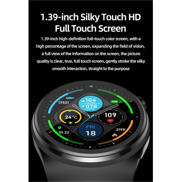 IPS Screen Air Pump Blood Pressure Heart Rate Monitor Smart Watch S28 1.39 inch