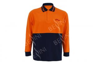 China Breathable High Visibility Long Sleeve Polo Shirts , Safety Polo Shirt Reflective Tape wholesale