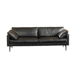 China 2 Seat Office Sectional Sofa Set Black Leather Home Office Couch on sale