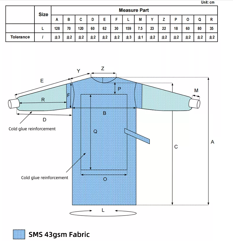 Trusted Blue Non Woven Surgical Gown SMS Patient Gown