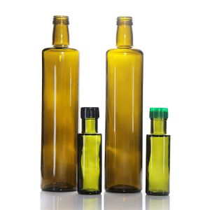 China Green Olive Glass Oil Bottle Container Bulk 250ml 1000ml 1L wholesale