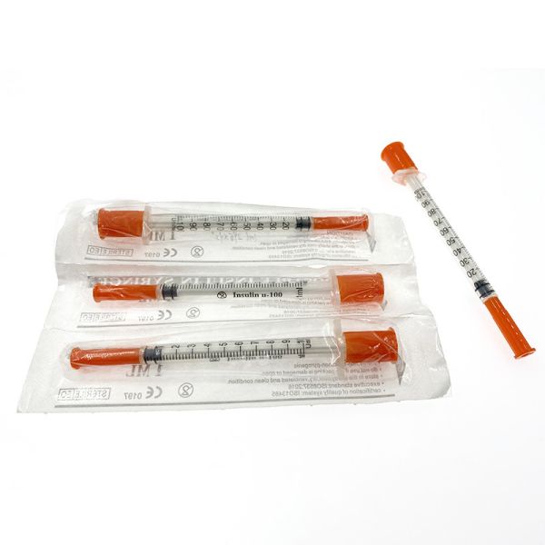 1 Ml 0.5ml Insulin Medical Disposable Syringe With Needle 100U 50U