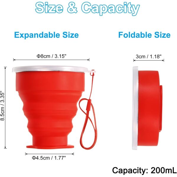 Customized Silicone Collapsible Cup Portable Coffee Travel Cups 200ml