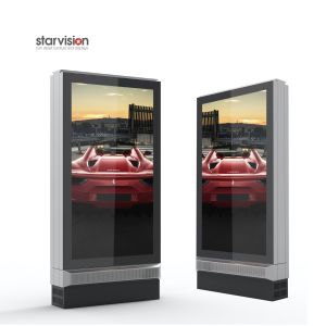 Free Standing 5000hours Life OOH Display Digital Totem Display 2500Nits