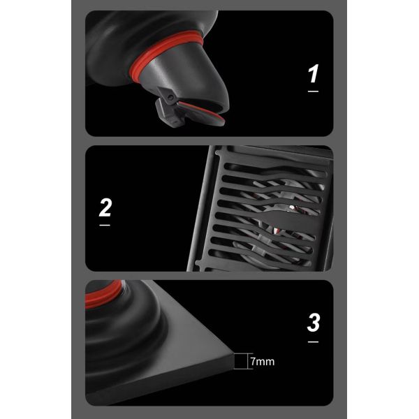 Square Bathroom Shower Floor Drain With Matte Grey Brush Nickel Color