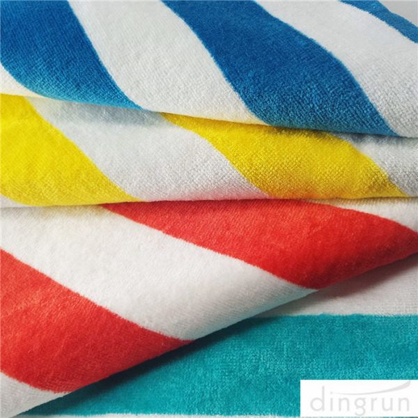 Soft Absorbent and Plush 100% Cotton Cabana Striped Beach Pool Bath Towel