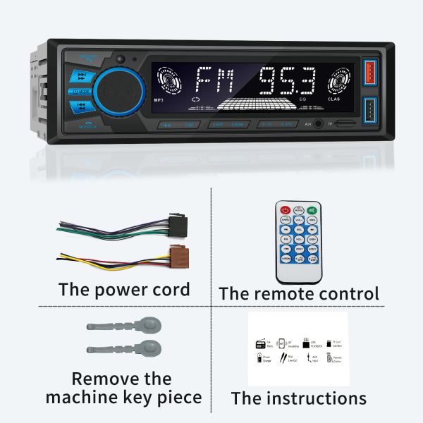 820S Short Model Blue Light for BT Wireless Car MP3 Player New Radio Host Phone Grip Hands-Free Lossless Music for Cross-Border