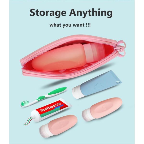 Silicone Rabbit Square Silicone Cosmetic Storage Bag Fashion Solid Color Silicone Change Storage Bag