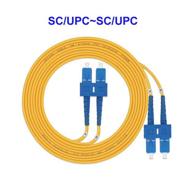 SC Connector Duplex Single Mode Fiber Optic Cable SC UPC To SC UPC