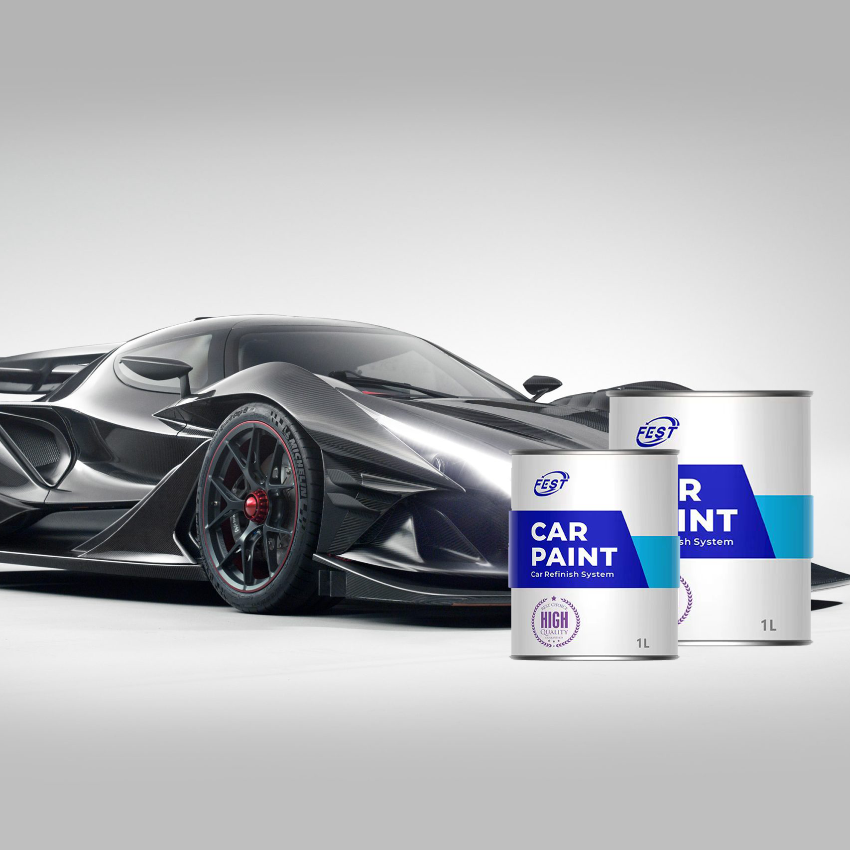 China Automotive Car Paint 1K Black Solid Color Basecoat for Auto Refinish Repair on sale