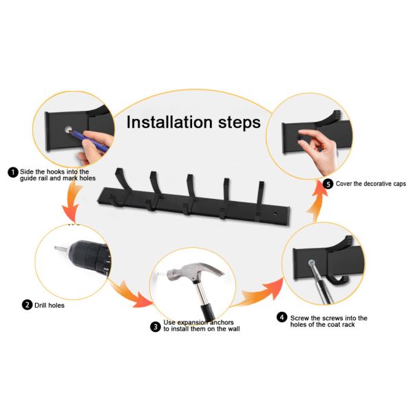 Heavy Duty Stainless Steel Bathroom Hooks , Wall Mounted Coat Hooks Multifunctional