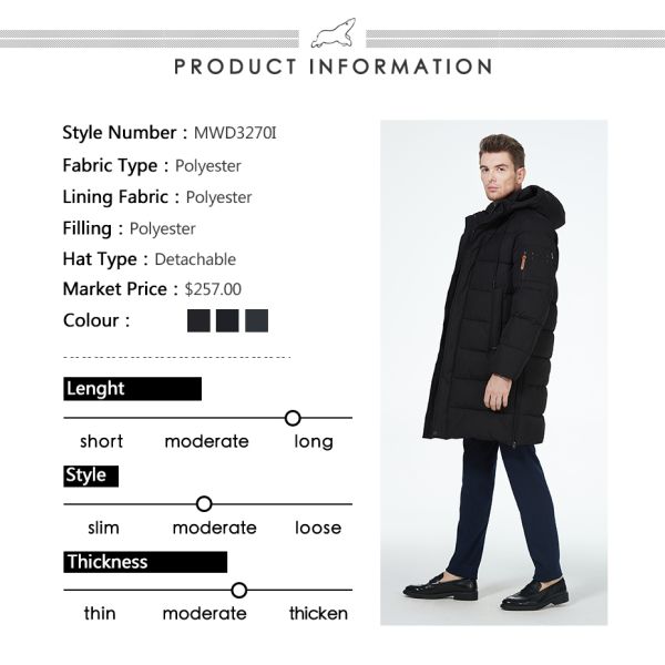 Windproof Waterproof Winter Parka Men Mens One Meter Long Winter Coat