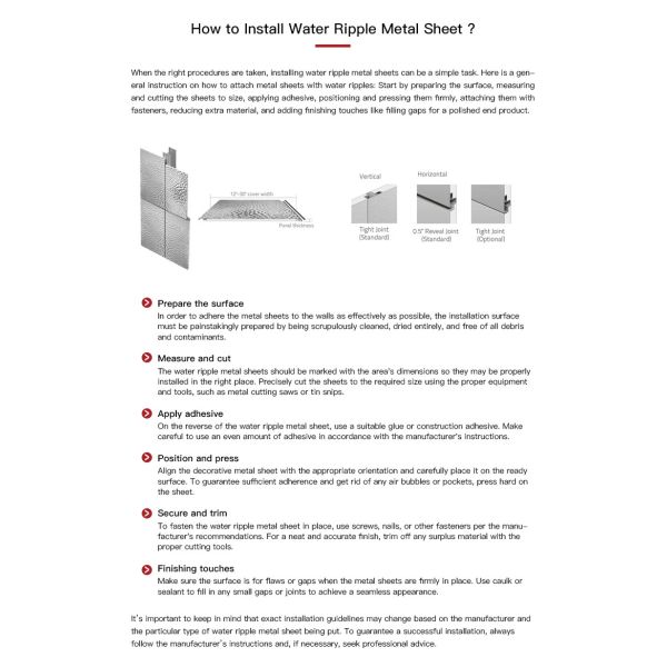 OEM Water Ripple Sheet Wave Bright Corrugated Stainless Steel Metal Plate