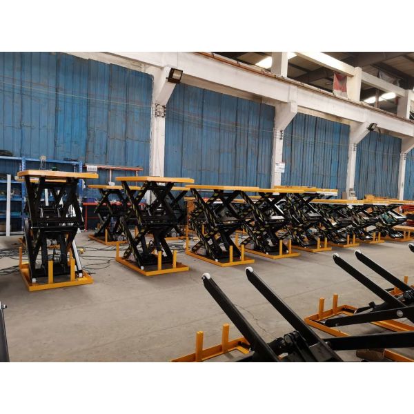 350kg Hydraulic Electric Mobile Double Scissor Lift Table Cart 70" Max Height