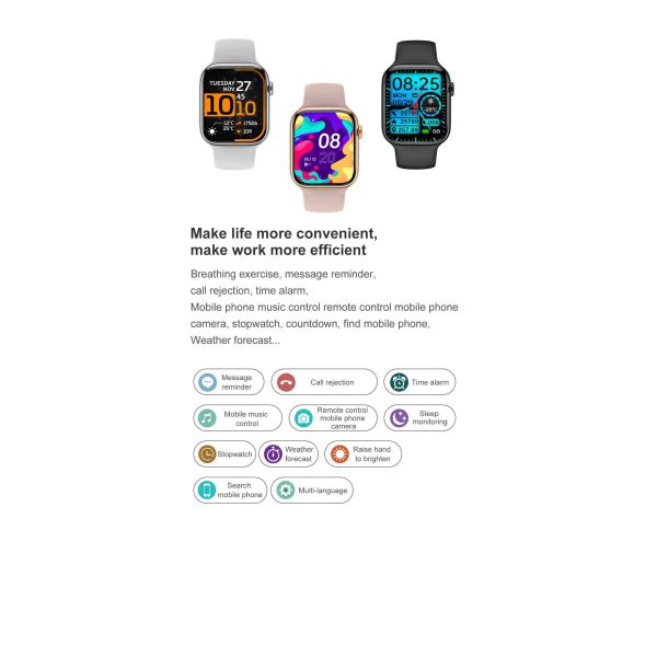 1.8 Inch HD Smart Fitness Tracker Smartwatch For Heart Rate Monitor Notifications