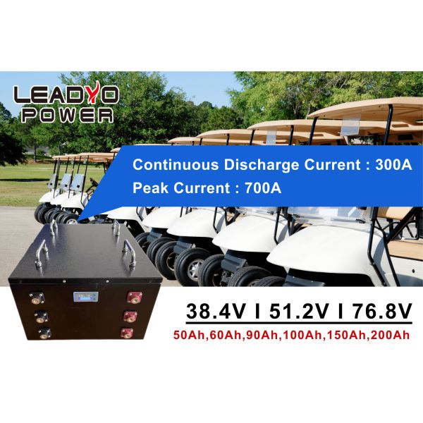 36V 80Ah Golf Cart Lithium Battery Deep Cycle LiFePO4 Battery With LCD CAN RS485