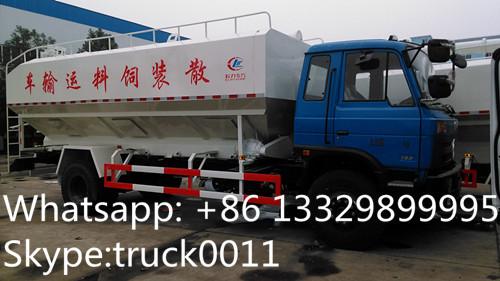 Quality dongfeng 190hp 10ton electronic/hydraulic discharging animal feed deliery truck for sale, farm-oriented fish feed truck for sale